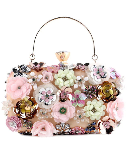 Load image into Gallery viewer, 3D Beaded Floral Clutch
