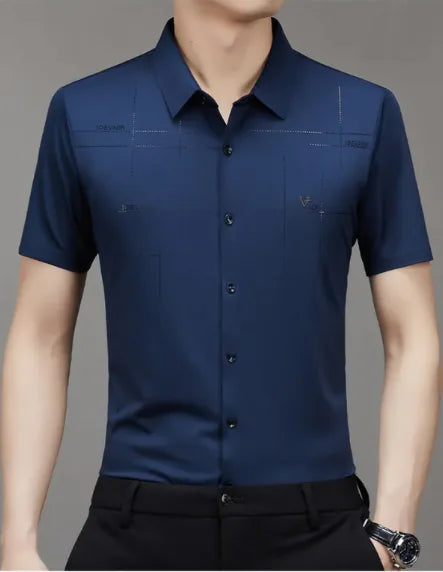 Load image into Gallery viewer, Summer New Men&#39;s Short-sleeved Shirt Seamless Business Shirt
