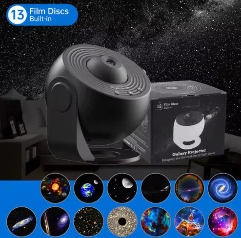 Load image into Gallery viewer, Galaxy Projector Night Light – 360° Rotating Starry Sky Lamp for Kids, Bedroom Decor, and Gifts
