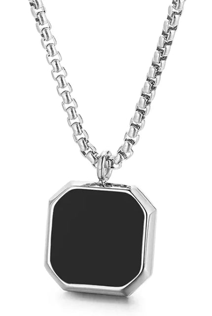 Load image into Gallery viewer, Square Mirror Drop Oil Pendant Simple Stylish Glossy Photo Frame Necklace
