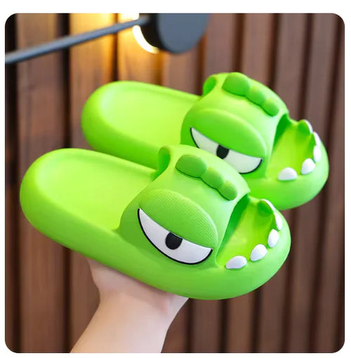 Load image into Gallery viewer, Cute Cartoon Monster Slippers – Non-Slip Platform Slides for Kids &amp; Adults&quot;
