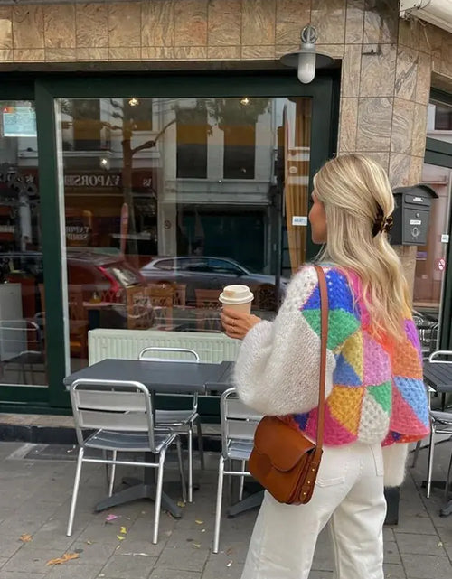 Load image into Gallery viewer, Colorful Hollow Knit Cardigan
