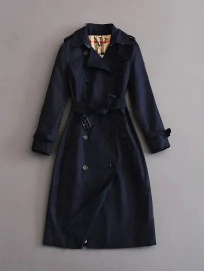 Load image into Gallery viewer, Double-Breasted Mid-Length Trench Coat
