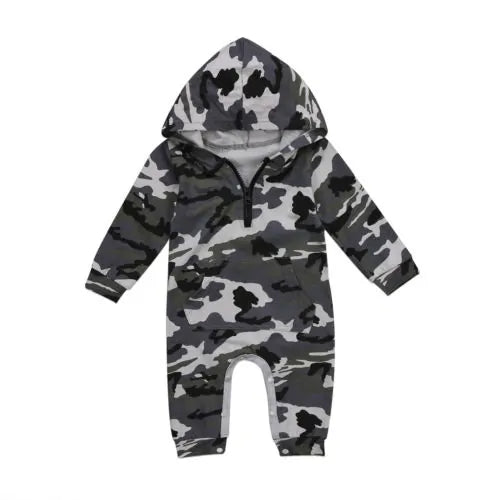 Load image into Gallery viewer, Boys Zipper Romper Jumpsuit Playsuit Hooded
