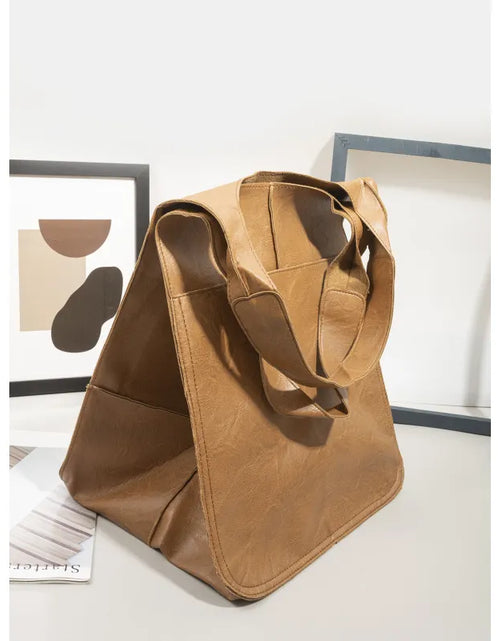 Load image into Gallery viewer, Soft Leather Large Capacity Shoulder Hand-held Tote Bag
