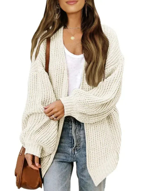 Load image into Gallery viewer, Loose Retro Sweater Coat Women&#39;s Mid-length Knitted Cardigan
