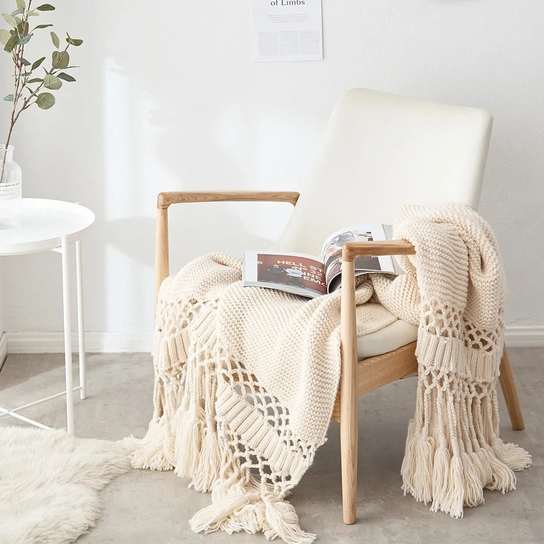 Handmade Hollow Tassel Blanket