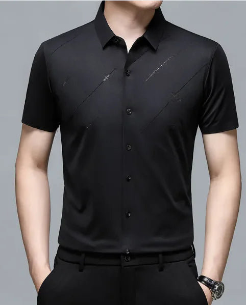 Summer New Men's Short-sleeved Shirt Seamless Business Shirt