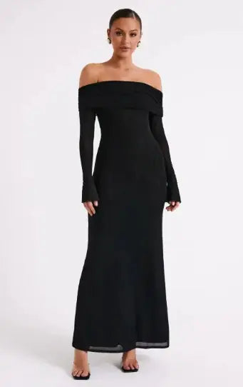 Load image into Gallery viewer, Off-neck Backless Dress
