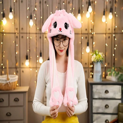 Load image into Gallery viewer, Rabbit Ear Airbag Hat: Fun Plush Toy Cap for Kids and Adults
