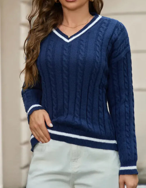 Load image into Gallery viewer, Twist Charm V-Neck Sweater
