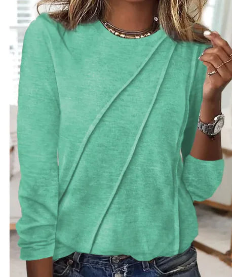 Solid Color Long Sleeve Pullover Top