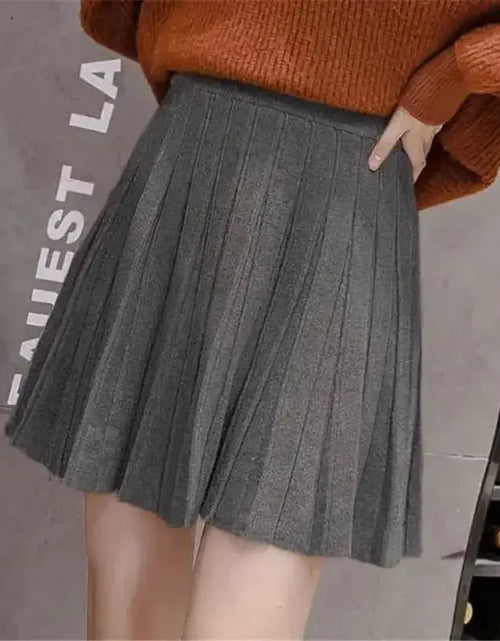 Load image into Gallery viewer, High Waist Knitted Mini Skirt
