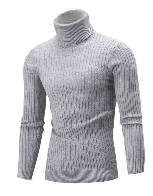 Load image into Gallery viewer, Men&#39;s Slim-Fit Knitted Turtleneck Sweater - Solid Color
