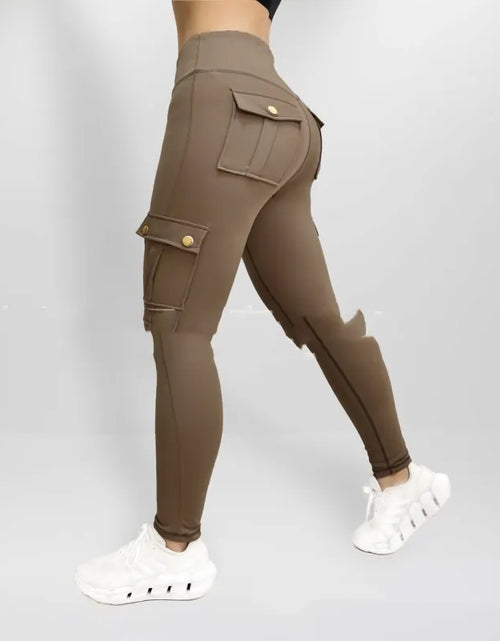 Load image into Gallery viewer, Workwear With Pocket Fitness Pants For Women High Elastic Tight
