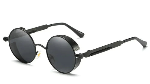 Load image into Gallery viewer, Retro Steampunk Round Sunglasses – Vintage Metal Designer Shades
