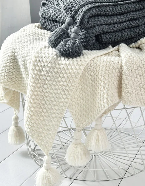 Load image into Gallery viewer, Handmade Hollow Tassel Blanket
