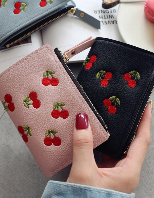 Load image into Gallery viewer, Cherry Embroidered Small Wallet
