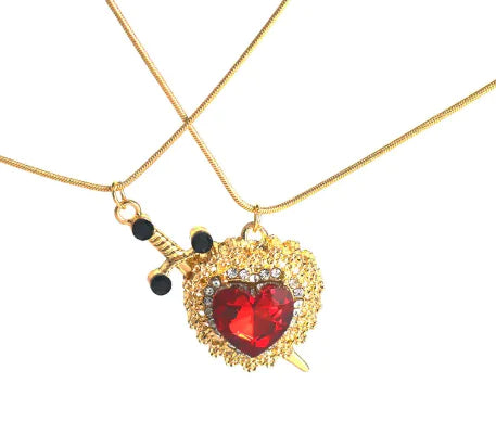 Heart-shaped Pendant Diamond-embedded Love Necklace