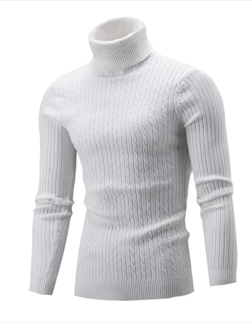 Load image into Gallery viewer, Men&#39;s Slim-Fit Knitted Turtleneck Sweater - Solid Color
