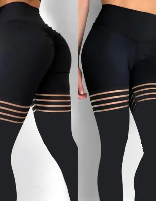 Load image into Gallery viewer, Black Hollow Spliced Leggings
