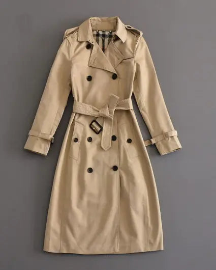 Load image into Gallery viewer, Double-Breasted Mid-Length Trench Coat
