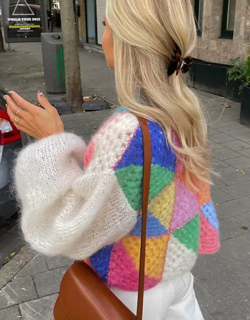 Load image into Gallery viewer, Colorful Hollow Knit Cardigan
