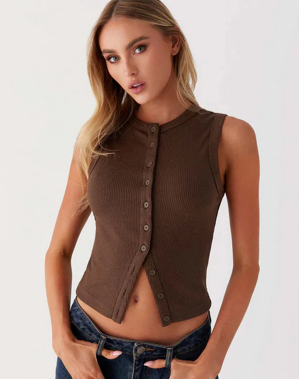 Women's Slim Fit Sleeveless Waistcoat Vest