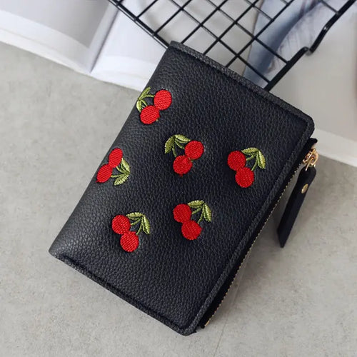 Load image into Gallery viewer, Cherry Embroidered Small Wallet
