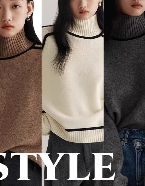 Load image into Gallery viewer, Cozy Turtleneck Knitted Sweater
