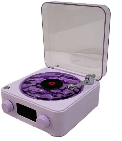 Load image into Gallery viewer, Retro Turntable Speaker Wireless Bluetooth 5.0 Vinyl Record Player with RGB Projection Lamp Effect
