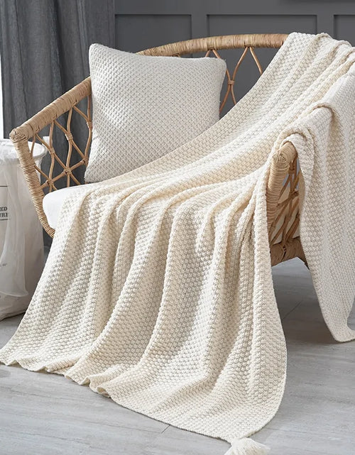 Load image into Gallery viewer, Handmade Hollow Tassel Blanket
