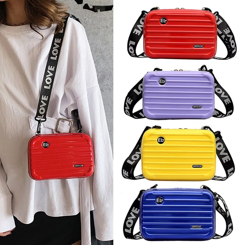 Hot Personality Fashion Women Mini Suitcase Shape Crossbody Bag