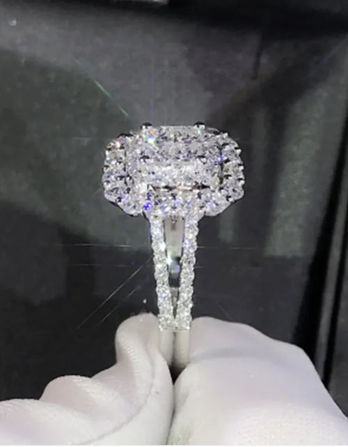 Load image into Gallery viewer, Princess-Cut Simulated Diamond Wedding Ring
