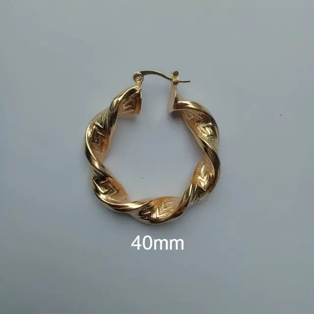 Twist Big Round Hoop Earrings