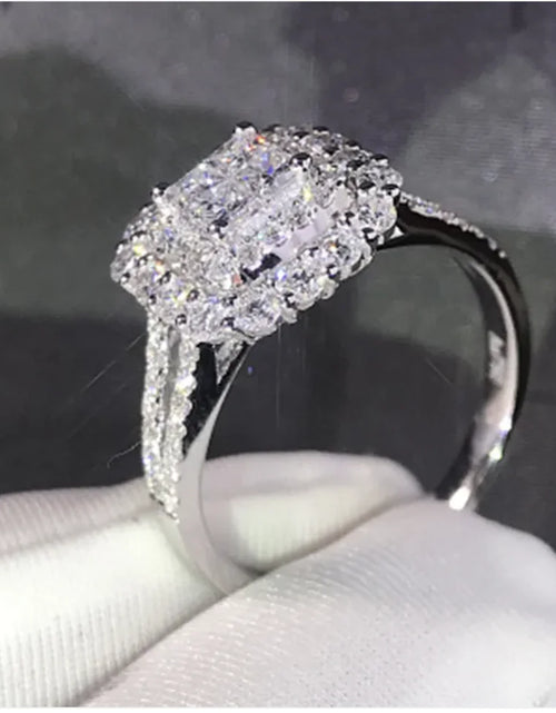 Load image into Gallery viewer, Princess-Cut Simulated Diamond Wedding Ring
