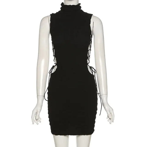 Load image into Gallery viewer, Fall Lace Up Side Hollow Out Seersucker Sleeveless
