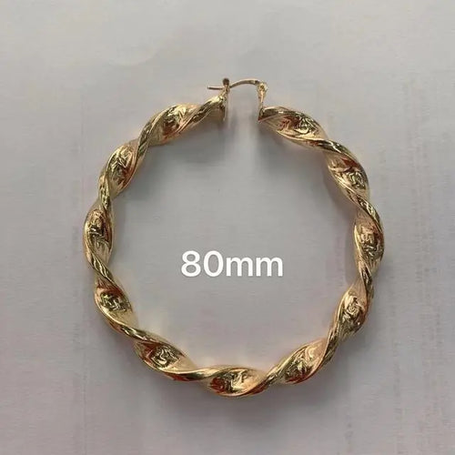 Load image into Gallery viewer, Twist Big Round Hoop Earrings
