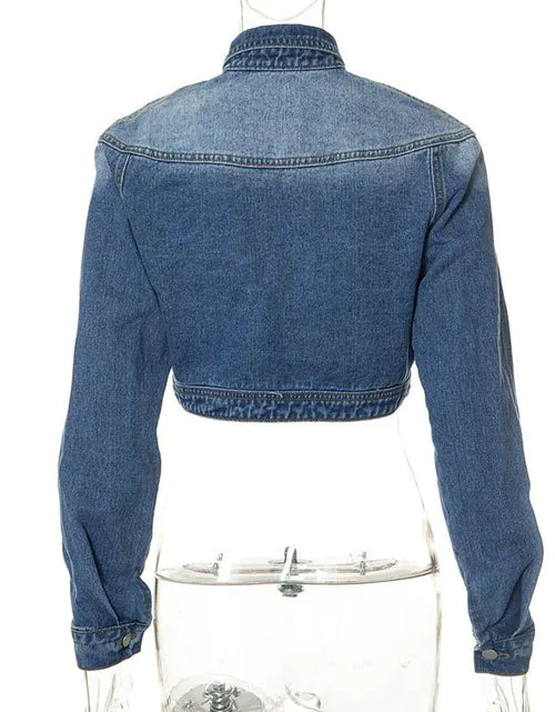 Load image into Gallery viewer, Cropped Denim Jacket Women
