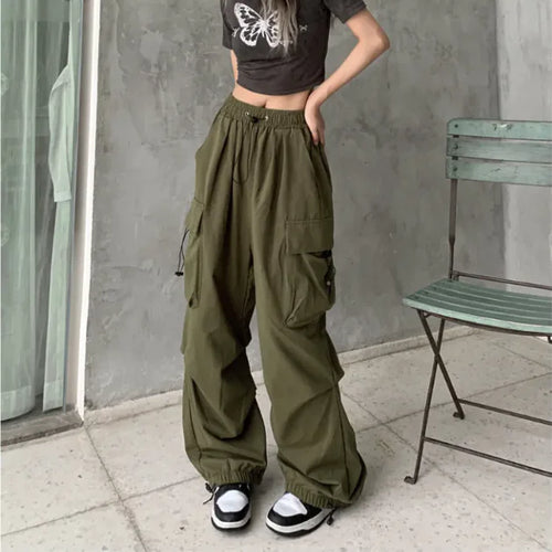 Load image into Gallery viewer, Retro Wide-Leg Casual Pants with Corset Detail and Large Pockets
