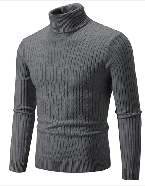 Load image into Gallery viewer, Men&#39;s Slim-Fit Knitted Turtleneck Sweater - Solid Color
