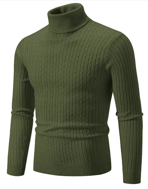 Load image into Gallery viewer, Men&#39;s Slim-Fit Knitted Turtleneck Sweater - Solid Color
