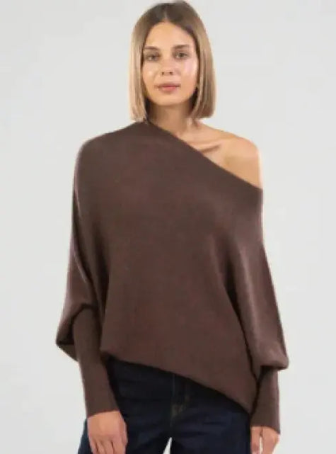 Load image into Gallery viewer, Off One Side Shoulder Knitted Sweater
