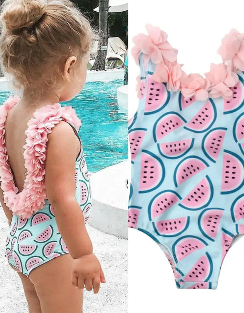 Load image into Gallery viewer, Toddler Baby Girls Watermelon One-Piece Swimsuit
