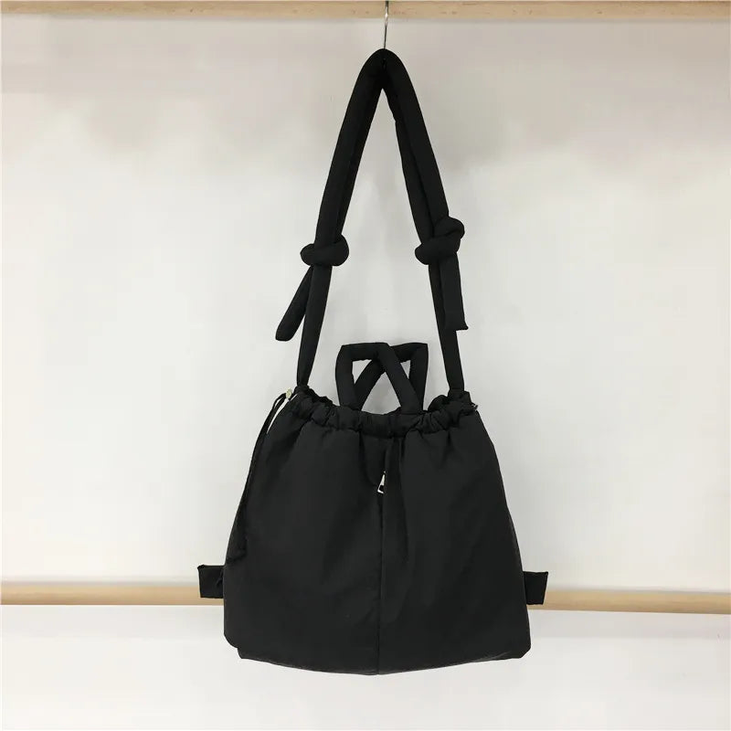 Large Capacity Clip Cotton Jacket Shoulder Tote Bag