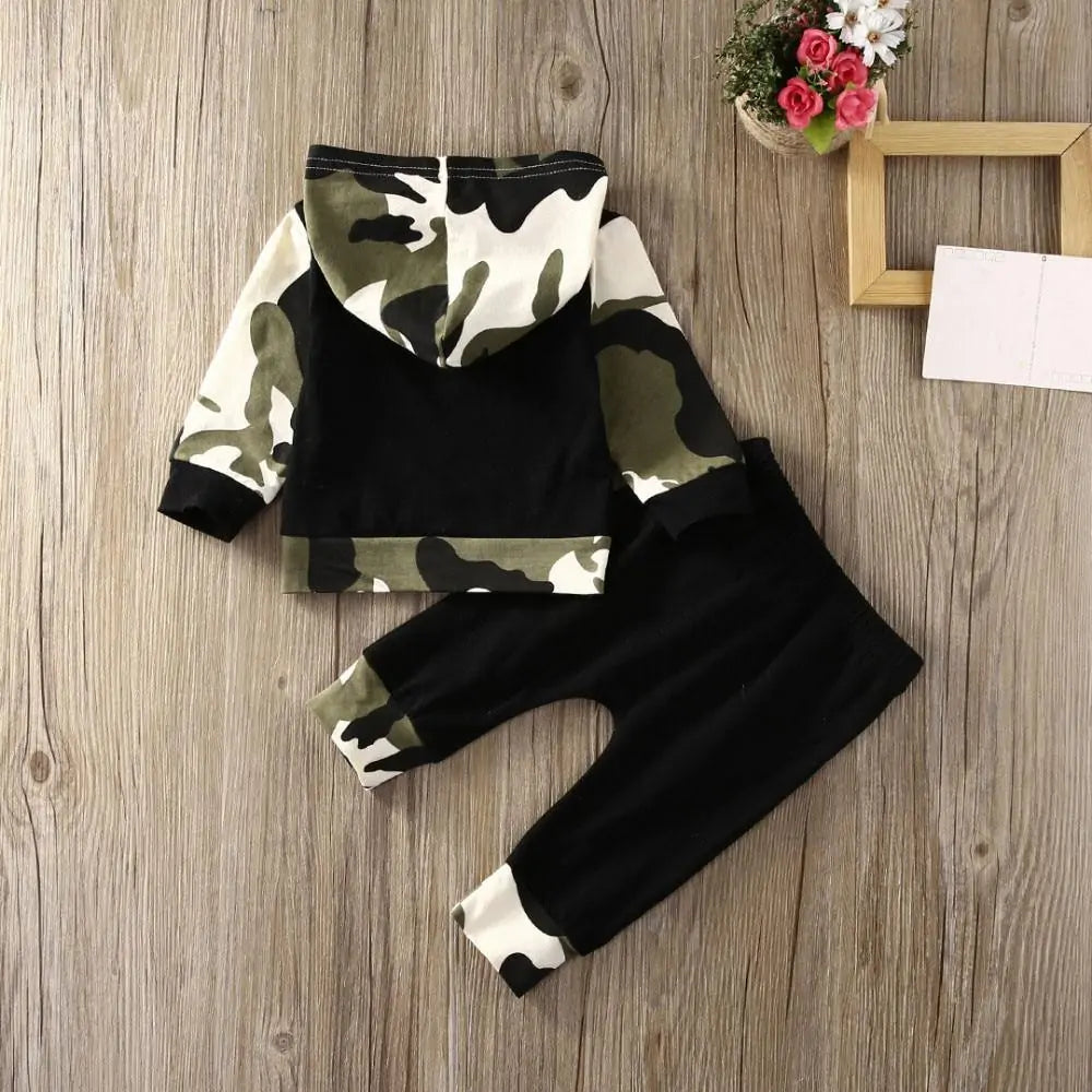 Baby Boys Camo Outfits Tracksuit Set