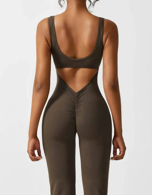 Load image into Gallery viewer, Women&#39;s Sports Style Hollow Back Bodysuit Yoga Jumpsuit
