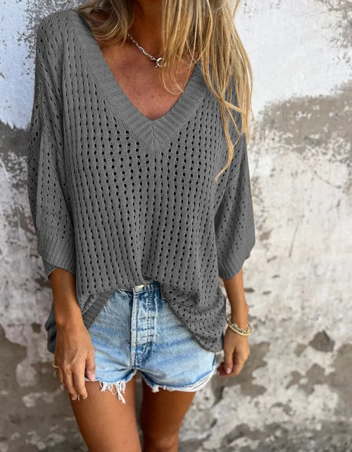 Load image into Gallery viewer, Women Hollow Out Knitted Beach Shirt
