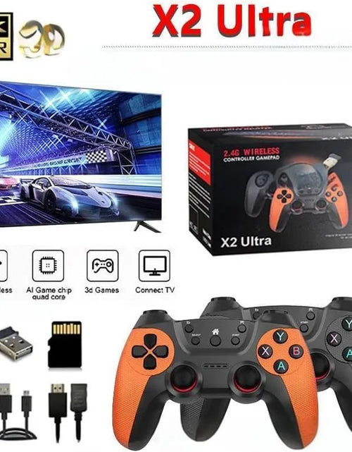 Load image into Gallery viewer, X2 Ultra Retro Game Stick 4K, Plug and Play Video Gaming Console with 128G memory card/40000+Games, HDMI Output for TV with 2.4G Wireless Controller, Retro Arcade Emulators for Kids Adults
