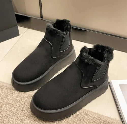 Load image into Gallery viewer, Women&#39;s Plush Boots Winter Warm Fleece Thick Flats Snow Boots Fashion Shoes
